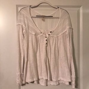 flowy white henley top